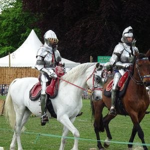 Knights on horses at Leeds Castle