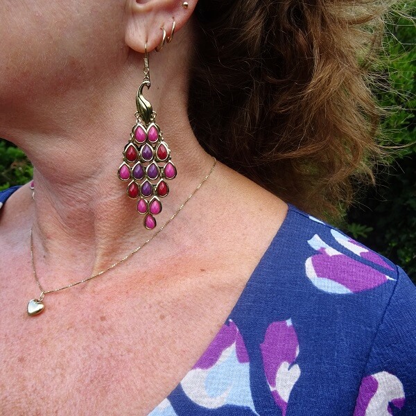pink statement earrings
