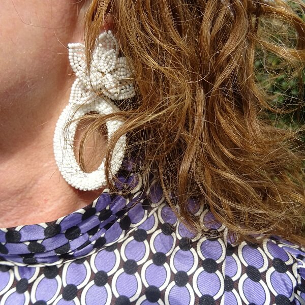 statement white earrings