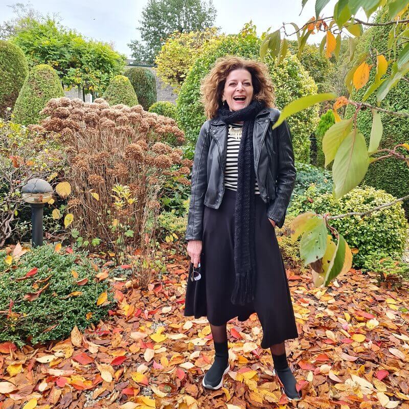 leather jacket on a skirt