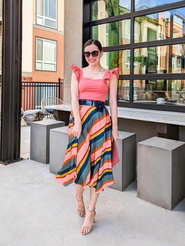 long skirt and short sleeves