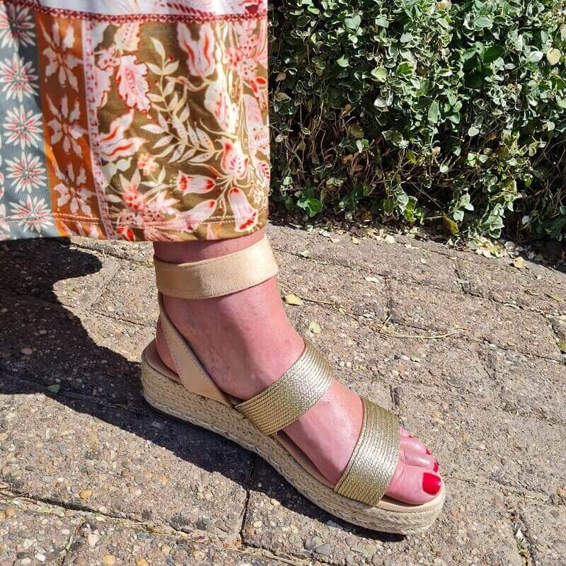 golden espadrilles