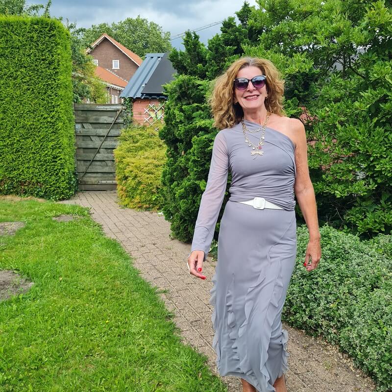 tulle skirt and top in grey