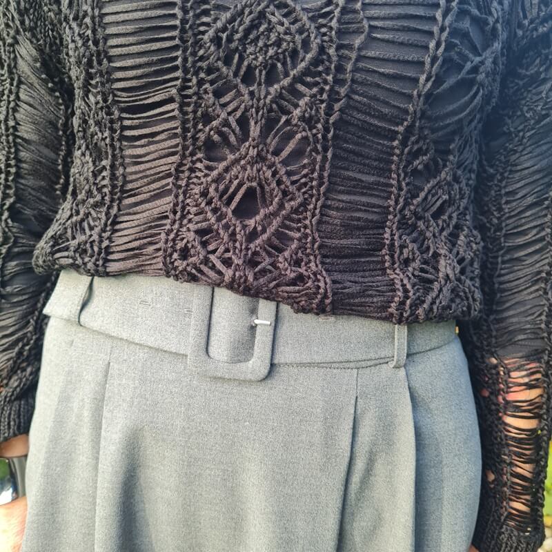 open knit black jumper