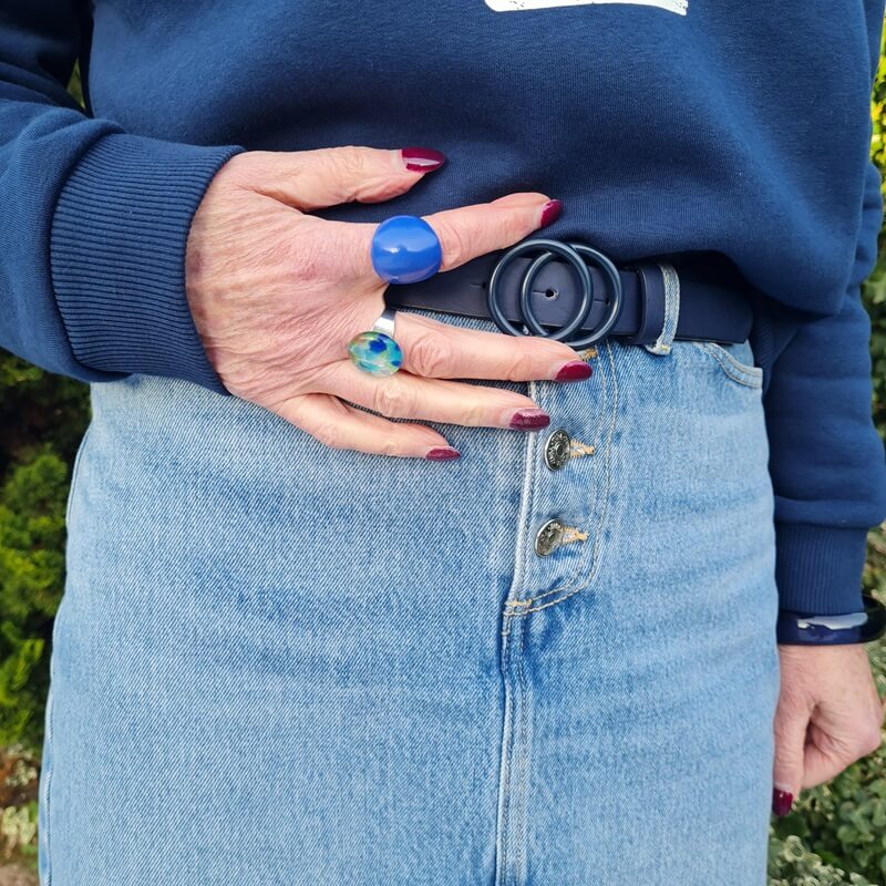 statement blue rings