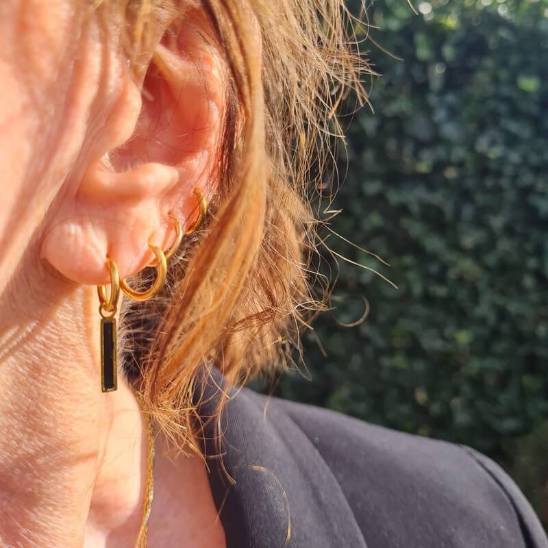 black and gold earrings