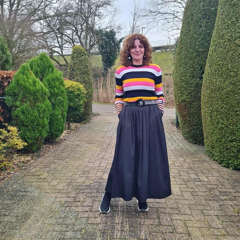 casual outfit with a skirt