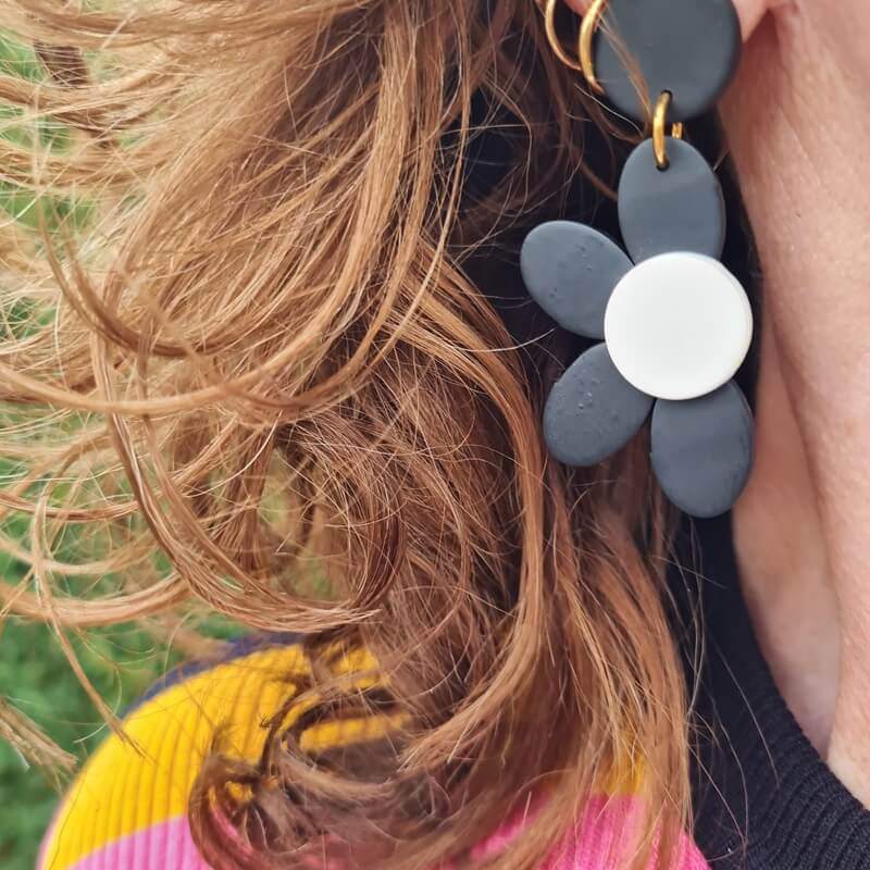 black and white earrings
