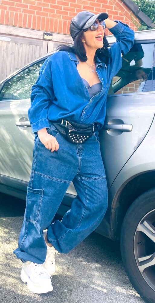 thrifted denim look