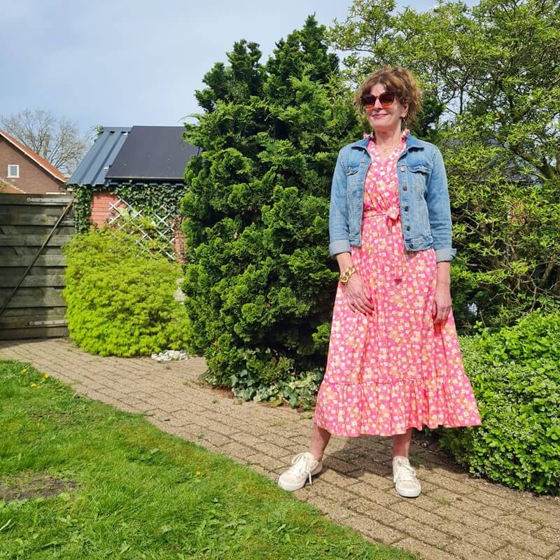 summer dress with denim jacket