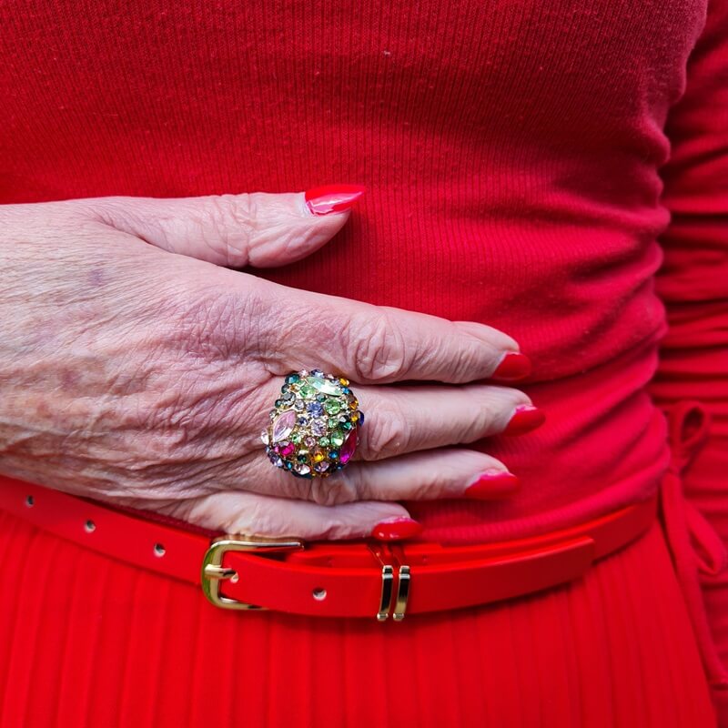 multi coloured statement ring