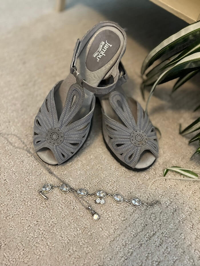 grey peeptoes
