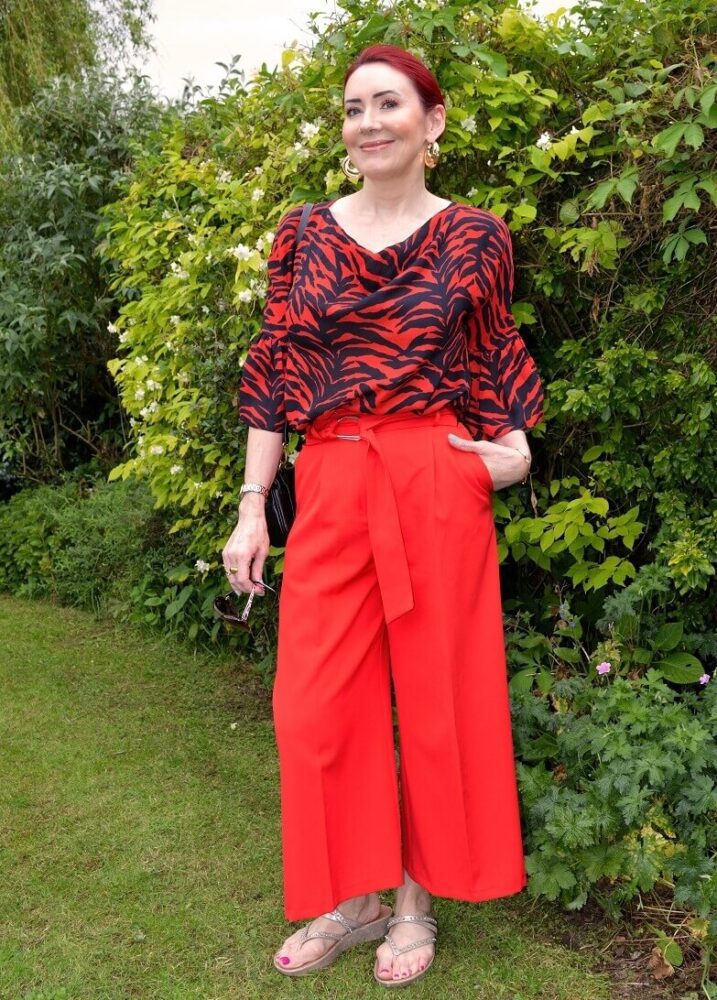 silk top in red
