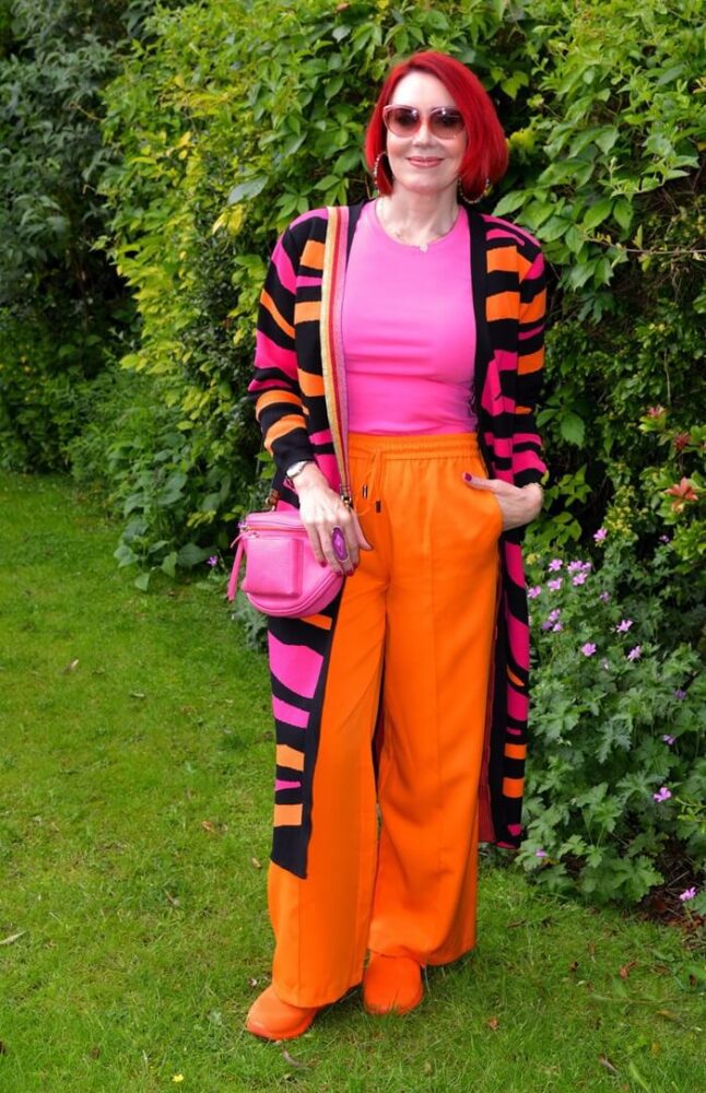 orange and pink outfit
