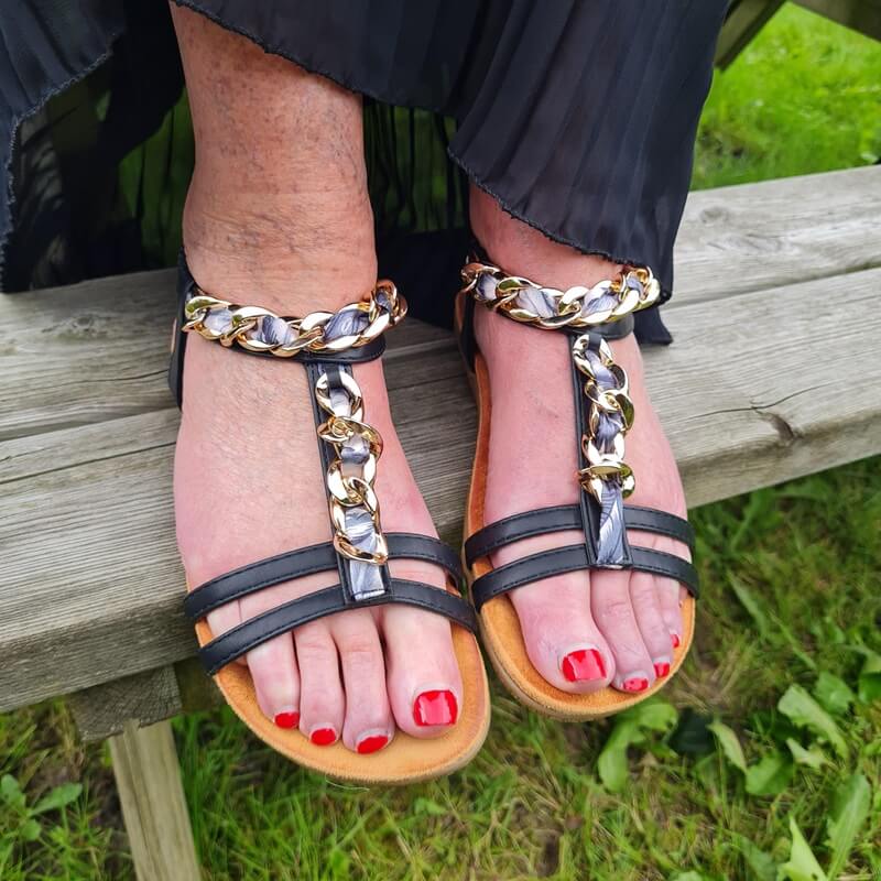 black and gold sandals