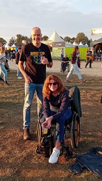 enjoying the evening sun and music
