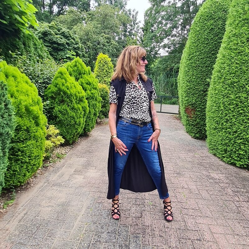 shirtdress over trousers