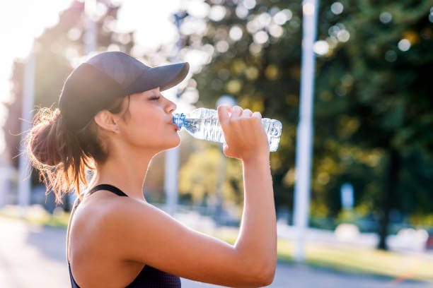 water drinking girl