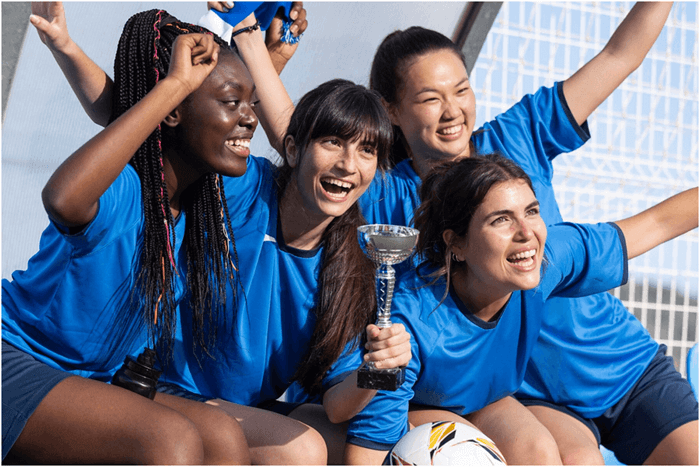 team celebrating the win of silver cup