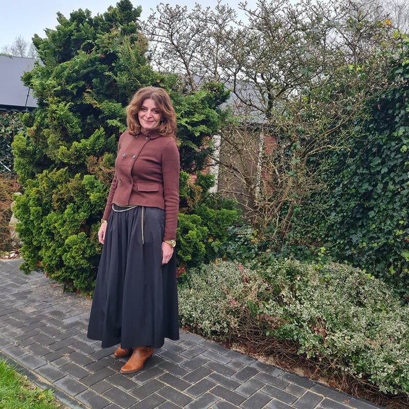 brown knit wool cardigan/blazer