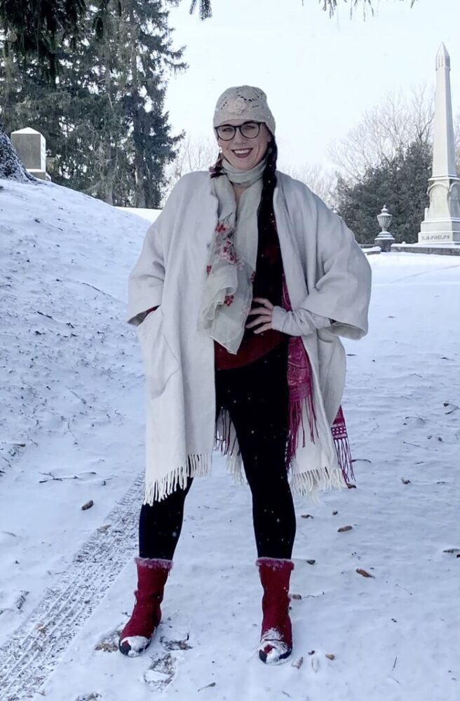 winter white knitted hat