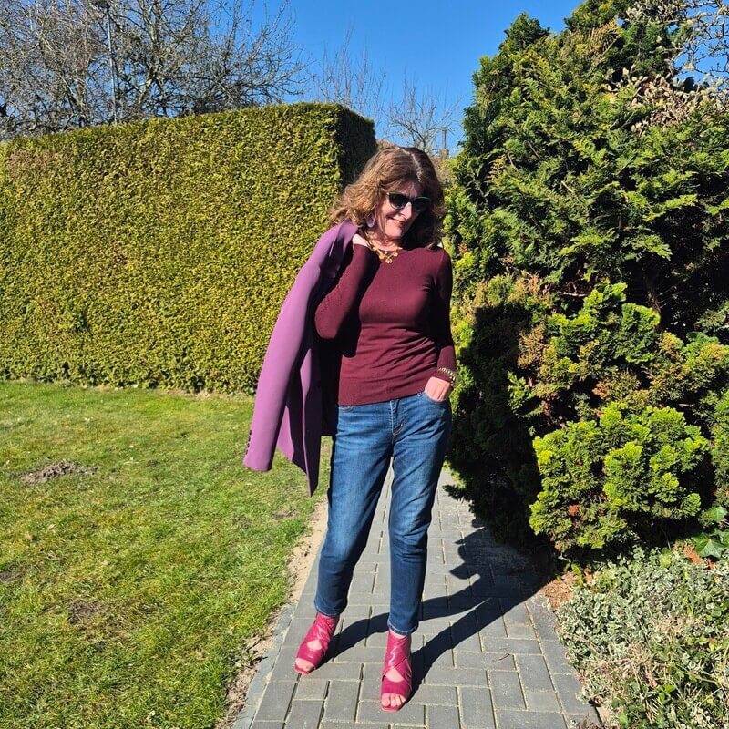 muted purple blazer