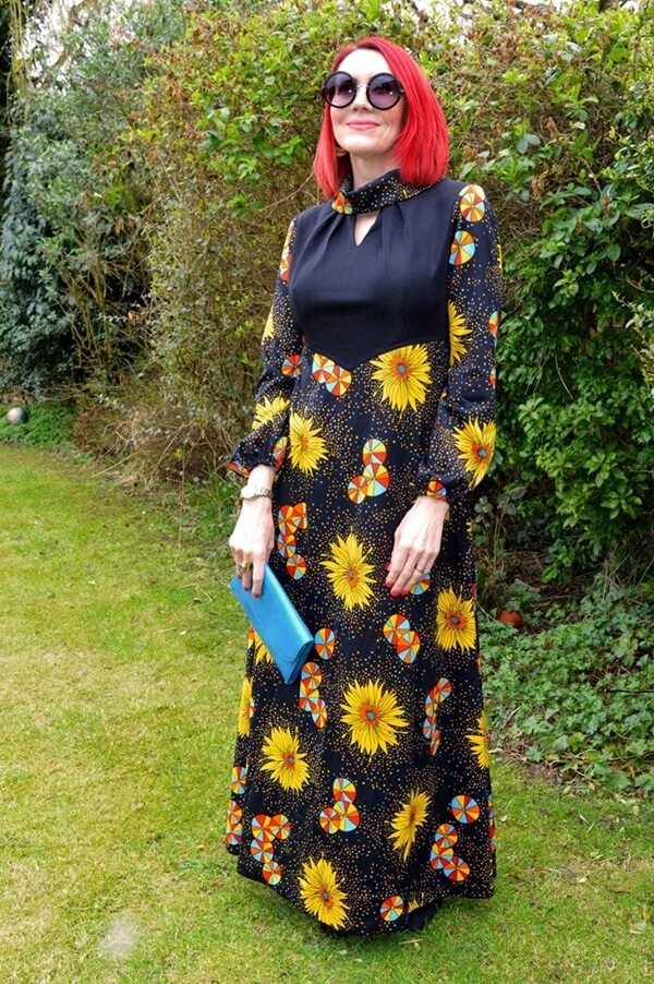 dress with flowers and polka dots