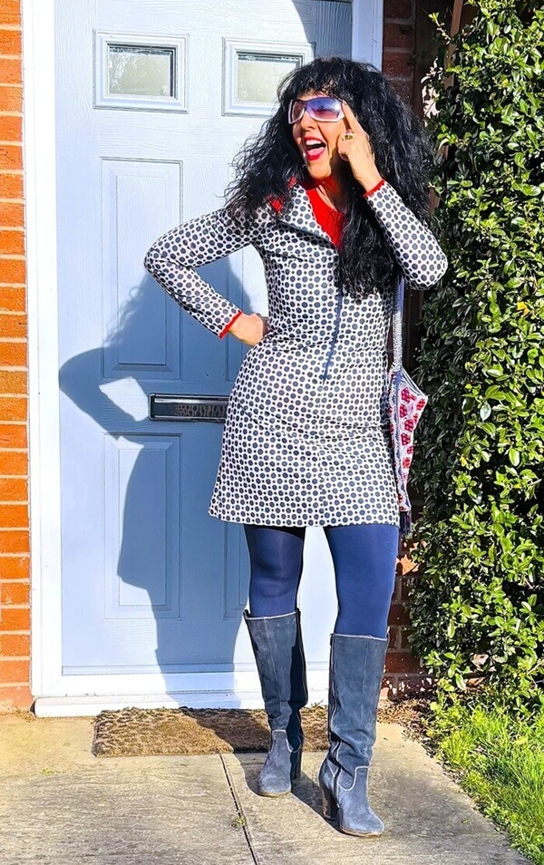 speckled dress