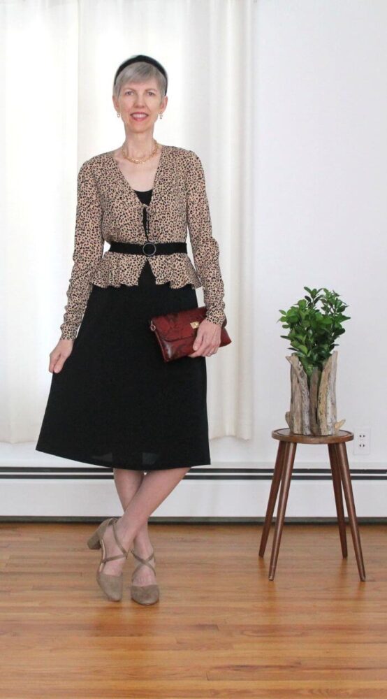leopard print peplum top