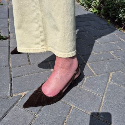 brown slingbacks