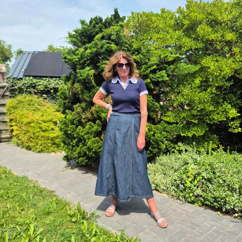 denim wrap skirt