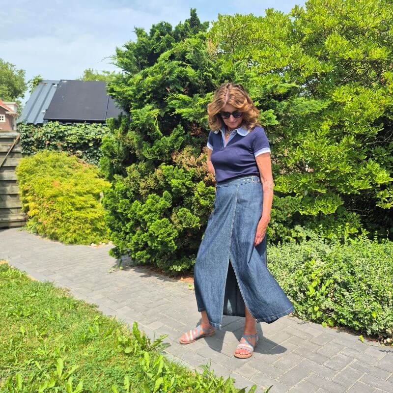 denim wrap skirt