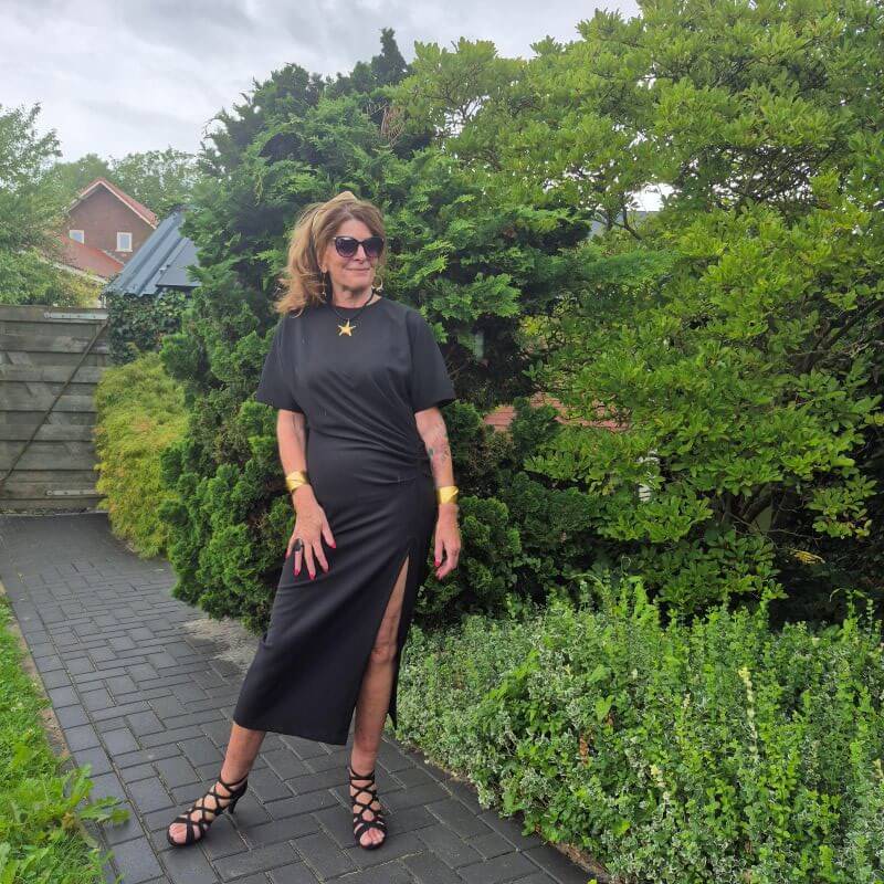 black heeled sandals