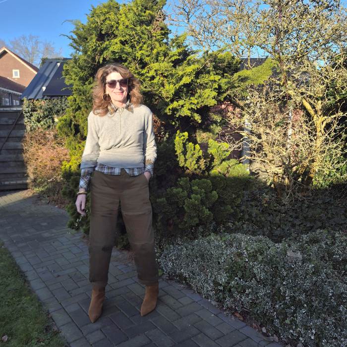 combat trousers and checked shirt