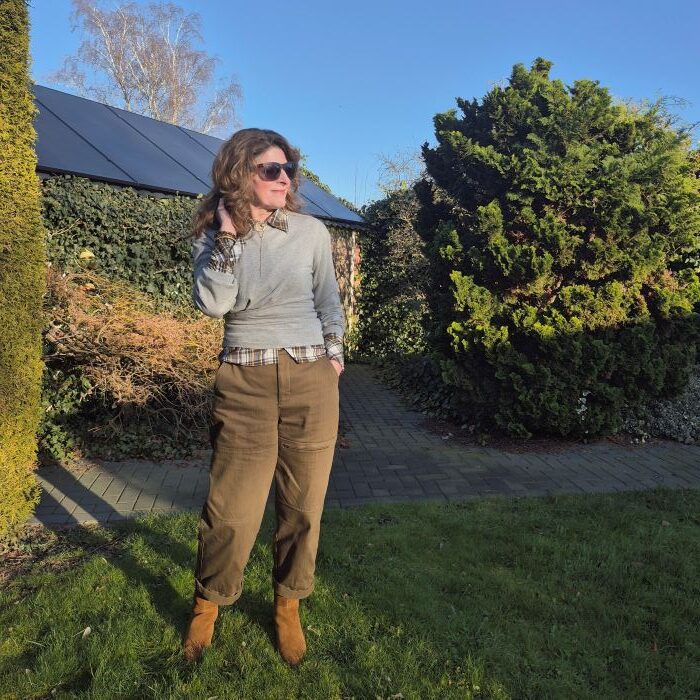 combat trousers and checked shirt